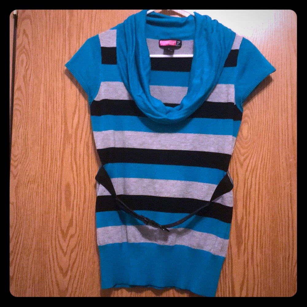 Striped Blouse with Belt
